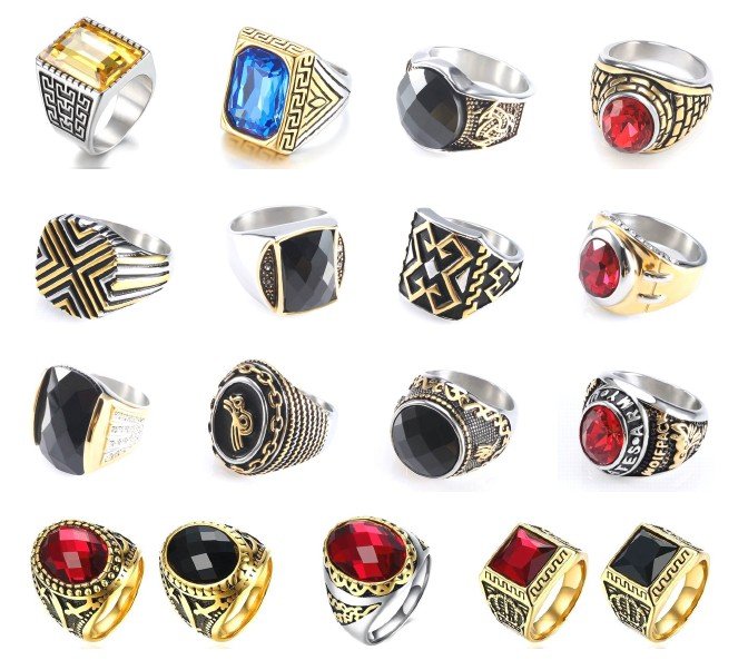 Stainless Steel Rings With CZ stones For Men-VENUSACC Stainless Steel Rings With CZ stones For Men-VENUSACC