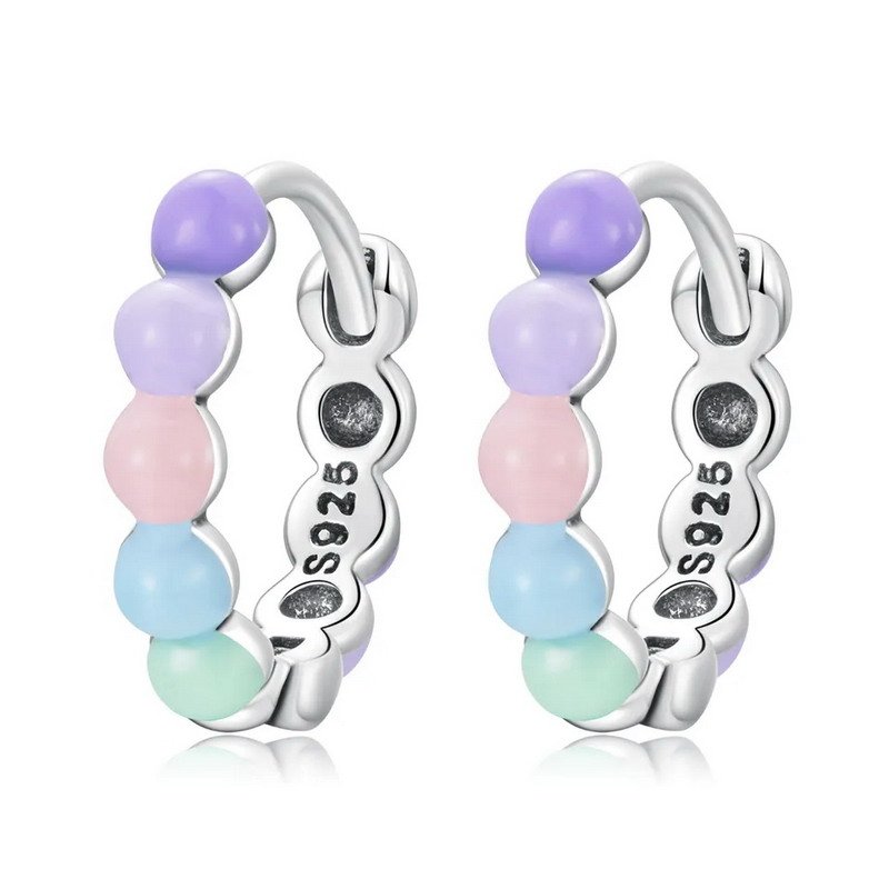 Sterling Silver Jewelry Hoop Earrings Rhodium Plated For Women-VENUSACC Sterling Silver Jewelry Hoop Earrings Rhodium Plated For Women-VENUSACC