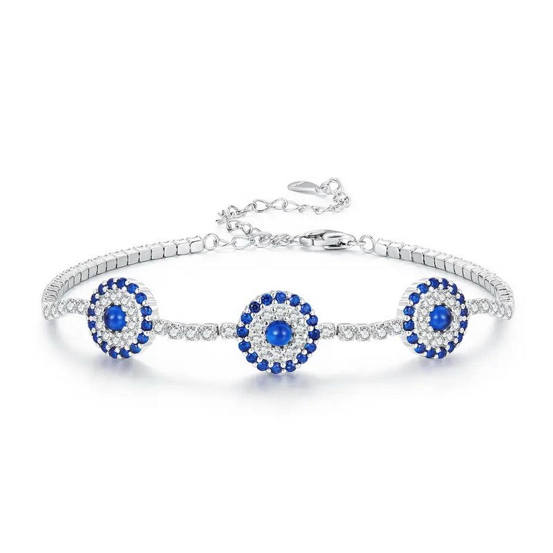 925 Sterling Silver Demon Eye Bracelet Cubic Zircon