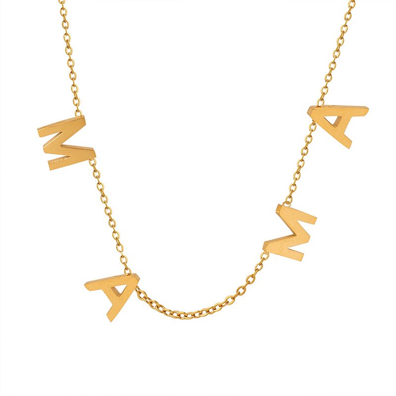 Gold Plated Mama Stainless Steel Necklace Pendant