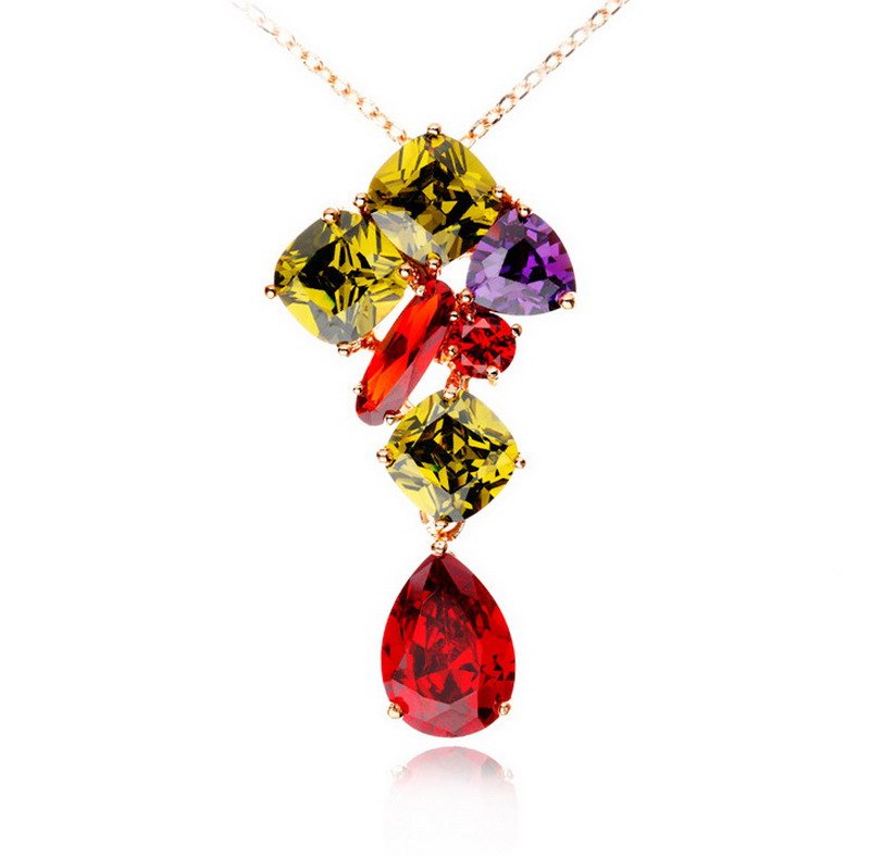 Multicolor Zirconia Brass Pendant