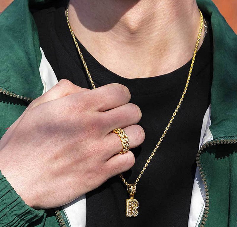 Men’s Brass Jewelry with Fashionable Letters-VENUSACC Men’s Brass Jewelry with Fashionable Letters-VENUSACC