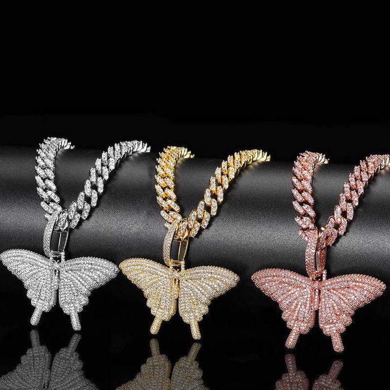 Venusacc Butterfly Fashion Men's Brass Necklace