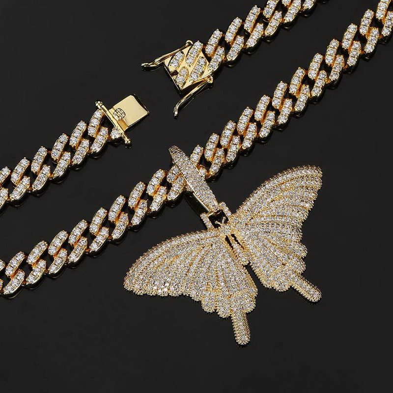 Venusacc Butterfly Fashion Men's Brass Necklace - Image 2