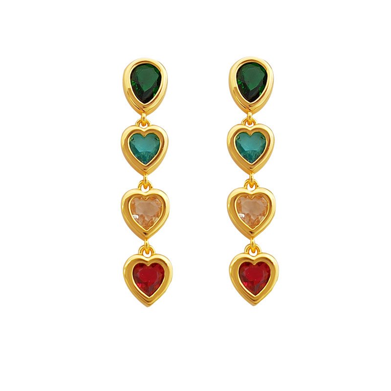 Venusacc Fashion Heart Imitation Gold Plated Earrings