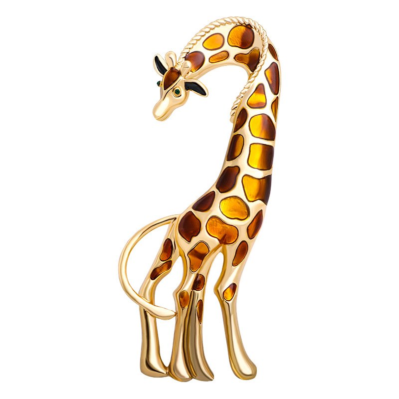 Fashion Color Enamel Giraffe Custom Brooch