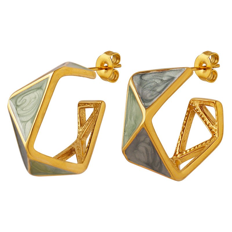 Stainless Steel Irregular Geometric Earrings