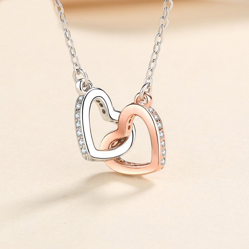 Venusacc Two Hearts Sterling Silver Necklace - Image 2