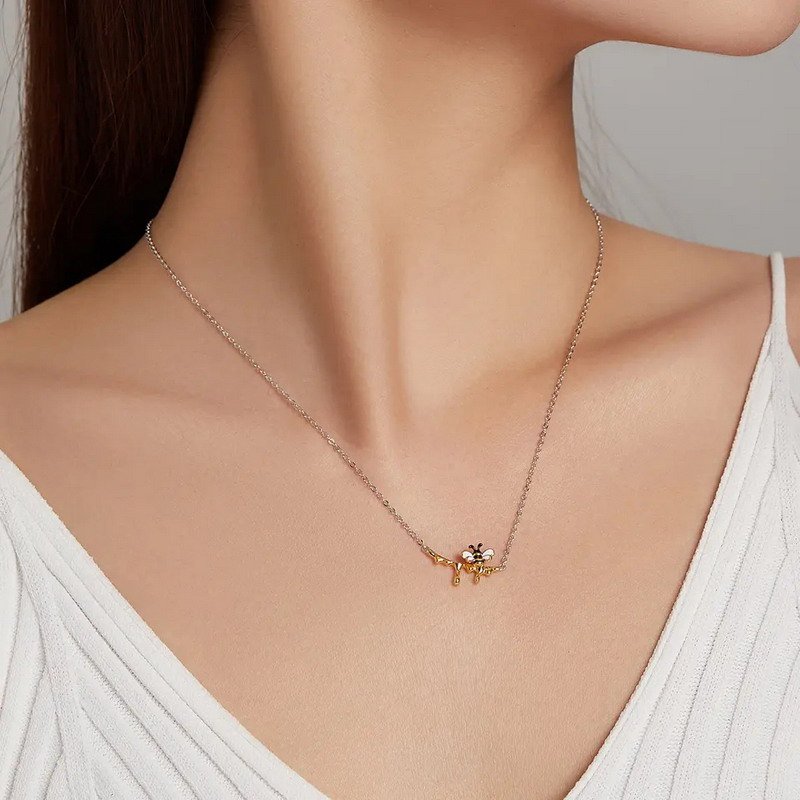 Venusacc Bee Sterling Silver Necklace-VENUSACC Venusacc Bee Sterling Silver Necklace-VENUSACC