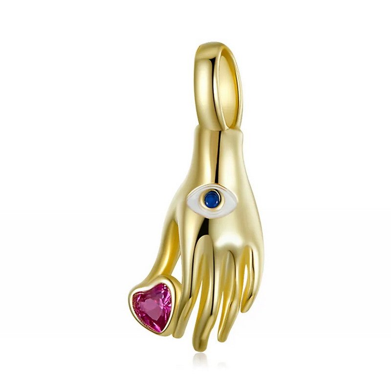 Gnoce All-seeing Eye Hand with Heart Pendant